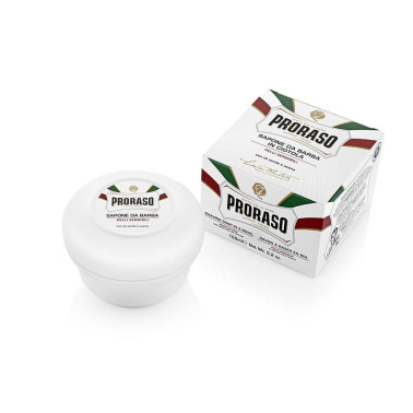 Savon à raser en pot plastique Proraso ligne blanche 150g