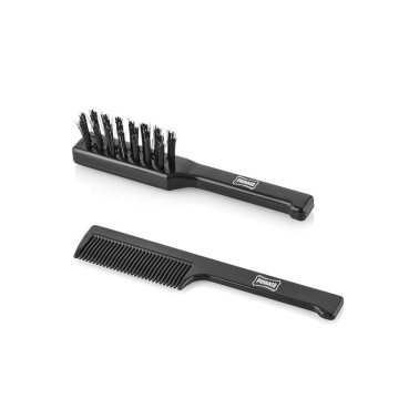 Brosse et peigne à moustaches 11 cm poil fibre signé Proraso