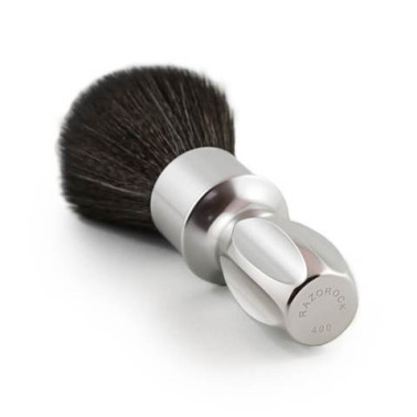 Blaireau de rasage 400 synthetic manche argent Raz...