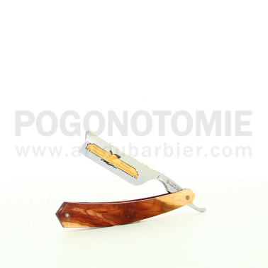 Rasoir coupe chou signé Thiers Issard Prunier Fleur doré