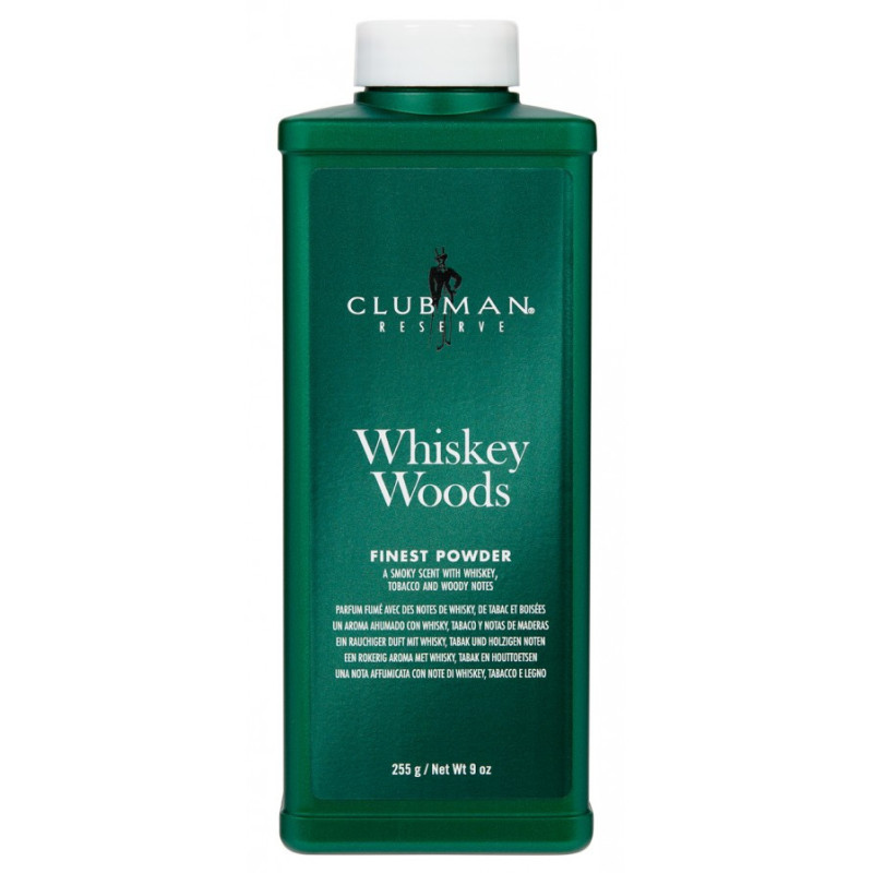 Talc de barbier "Reserve Whiskey woods" Clubman Pinaud