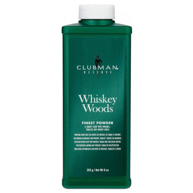 Talc de barbier "Reserve Whiskey woods" Clubman Pinaud