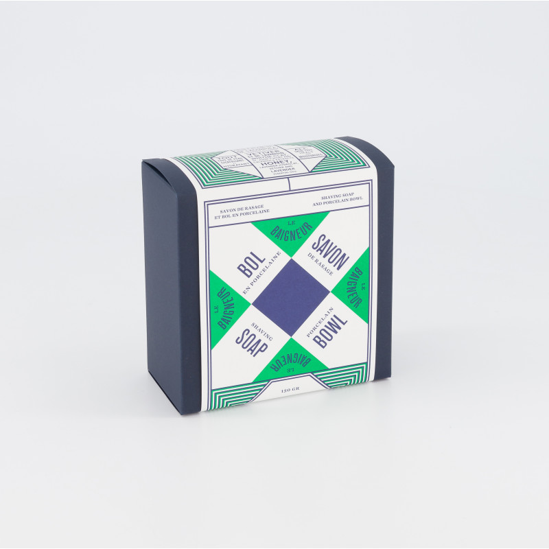 Savon de rasage et son bol en porcelaine, Le Baigneur