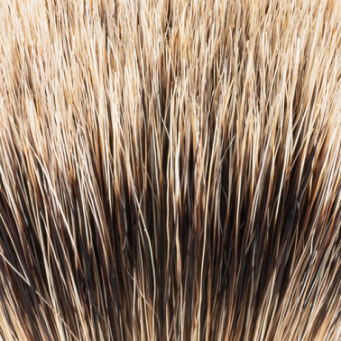 Blaireau de rasage Merkur noir et chrome poils argentés