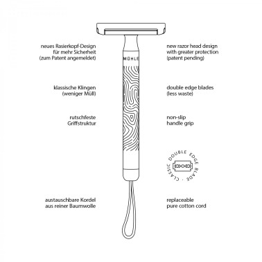 Rasoir de sécurité - Mühle avec cordon de couleur, Unisexe