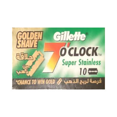 Lames Gillette "7 O'Clock" Super Stainless Golden Shave par 10