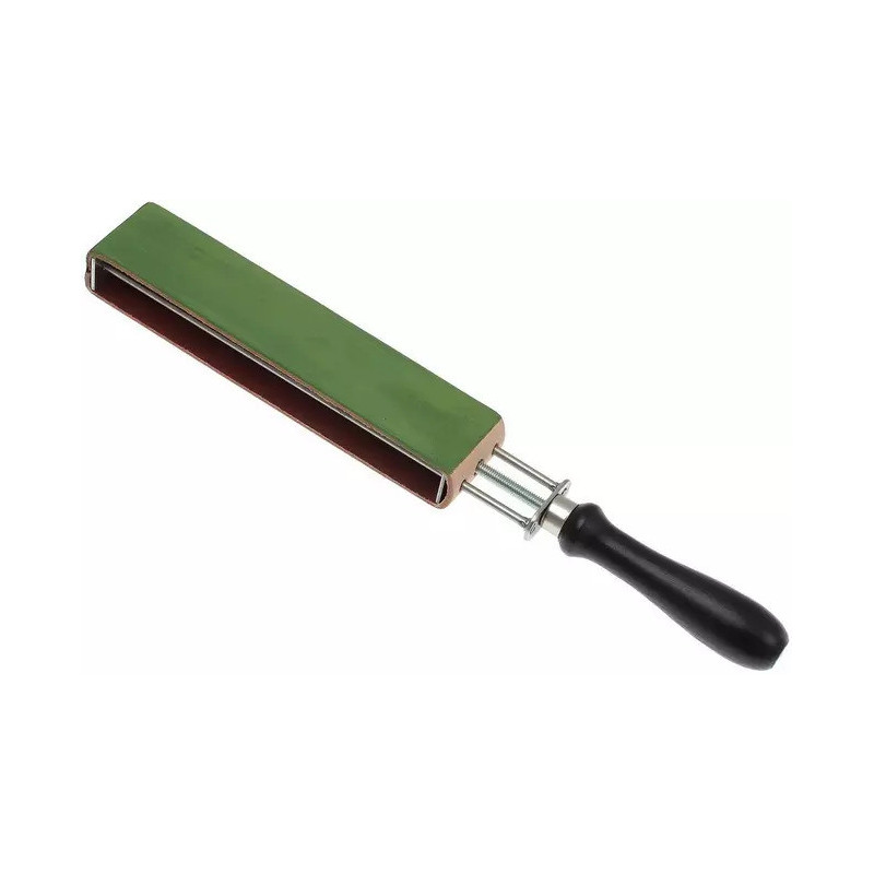 Raquette signé HEROLD SOLINGEN avec cuir enduit vert