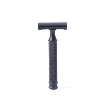 Rasoir de sureté manche court en Inox noir Gentleman Barbier