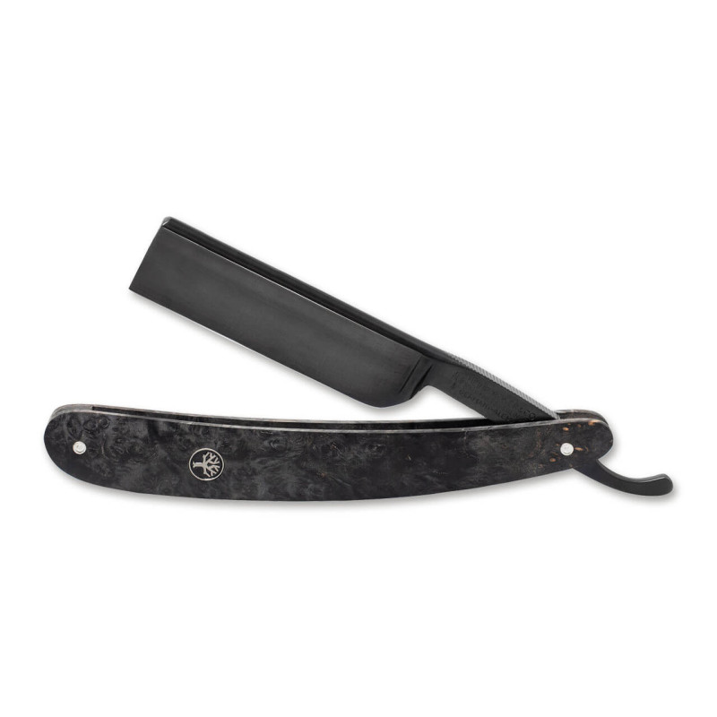Rasoir coupe-chou en bois d'Amboine noire signé Böker