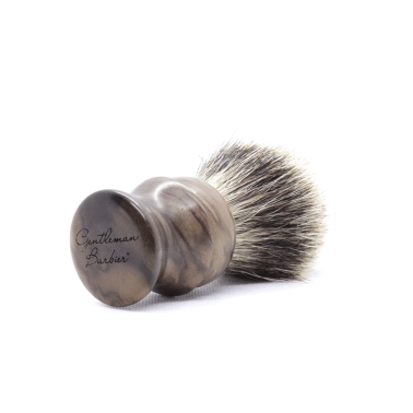 Blaireau avec manche en ronce de noyer - Gentleman Barbier "Le Trapu"
