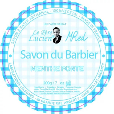 Savon à raser le Père Lucien menthe forte en collaboration avec MRed