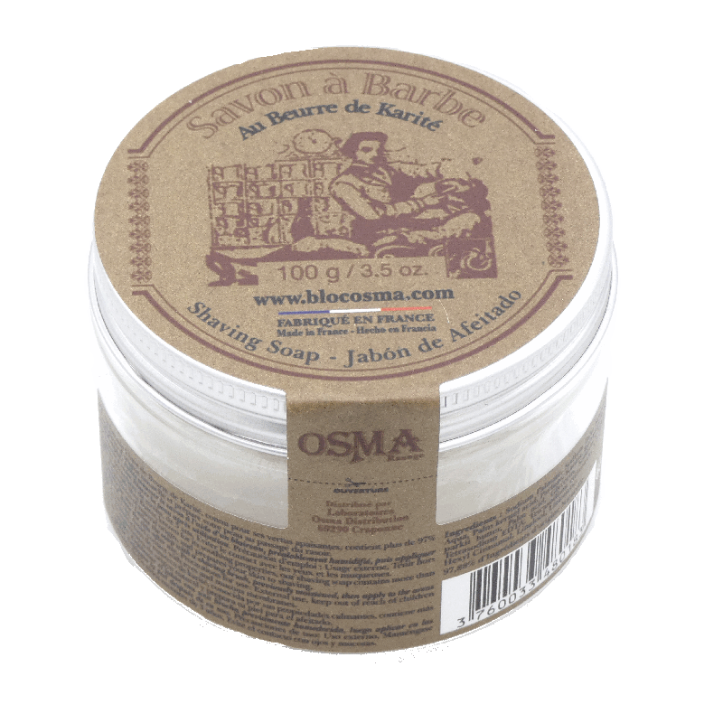 Savon à barbe laboratoire OSMA au cristal d'alun avec boîte