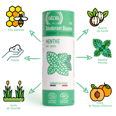 Déodorant baume Atoa Menthe pour homme