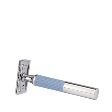Rasoir de sécurité - Mühle NEO, manche chrome bleu glacier