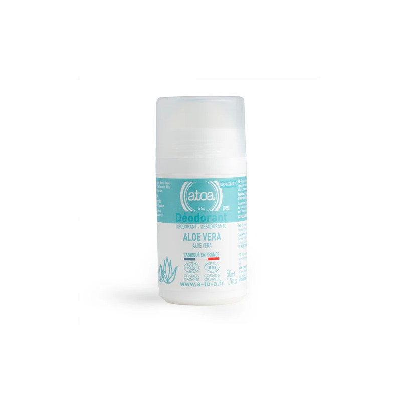 Déodorant Roll-on rechargeable Pierre d'alun & Aloé véra Atoa 