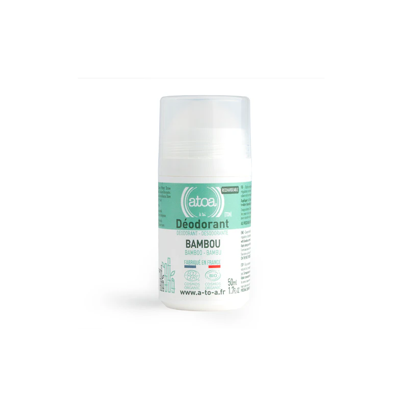 Déodorant Roll-on rechargeable Pierre d'alun & Bambou Atoa 