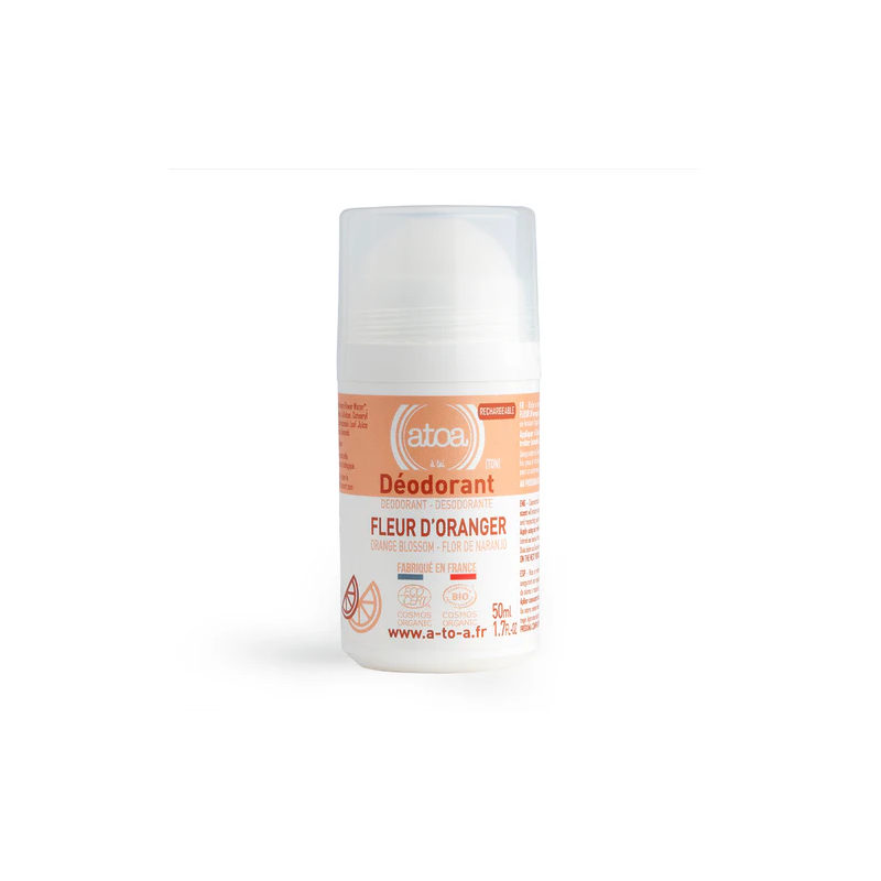 Déodorant Roll-on Atoa rechargeable Pierre d'alun & Fleur d'Oranger