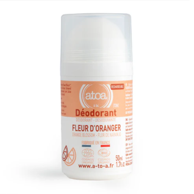 Déodorant Roll-on Atoa rechargeable Pierre d'alun & Fleur d'Oranger
