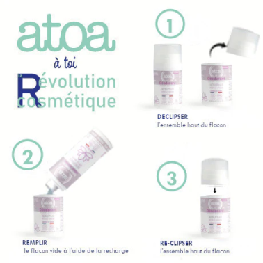 Recharge Déodorant roll-on Atoa rechargeable Nenuphar