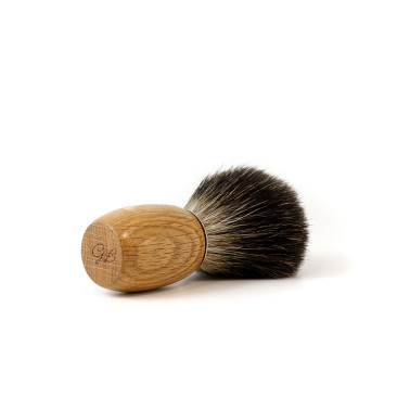 Blaireau Gentleman Barbier "GB" en bois de chêne