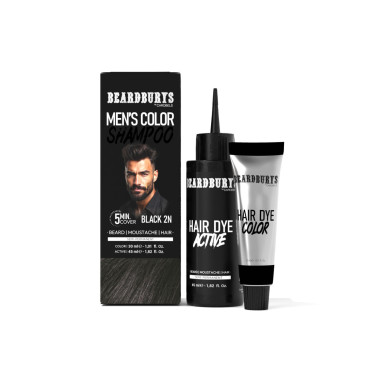 Coloration Noire pour barbe, cheveux, moustaches, Beardburys