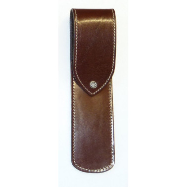 Etui coupe-chou cuir brun