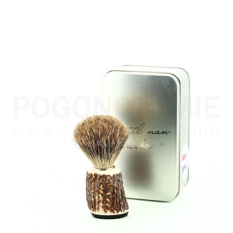Blaireau Gentleman Barbier en Bois de Cerf