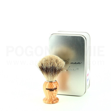 Blaireau Gentleman Barbier en bois d'olivier
