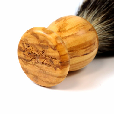 Blaireau Gentleman Barbier en bois d'olivier