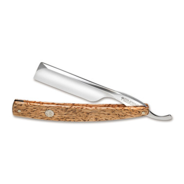Rasoir coupe-chou Inox et bouleau marbré Böker